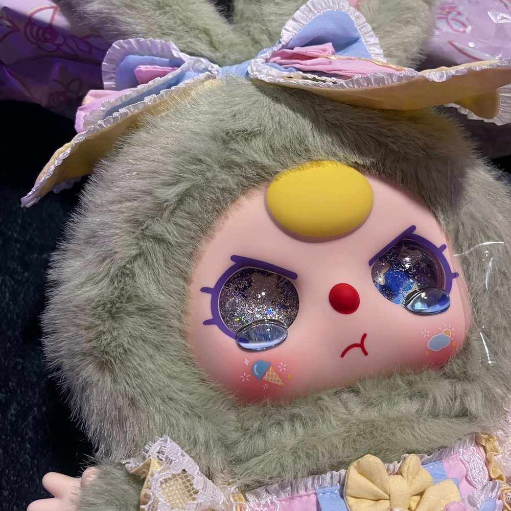 Adorable Plush Bunny Toy with Glitter Eyes